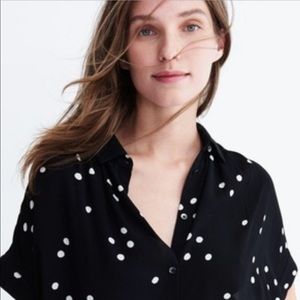 Madewell Central Drapey Shirt in Dot Toss